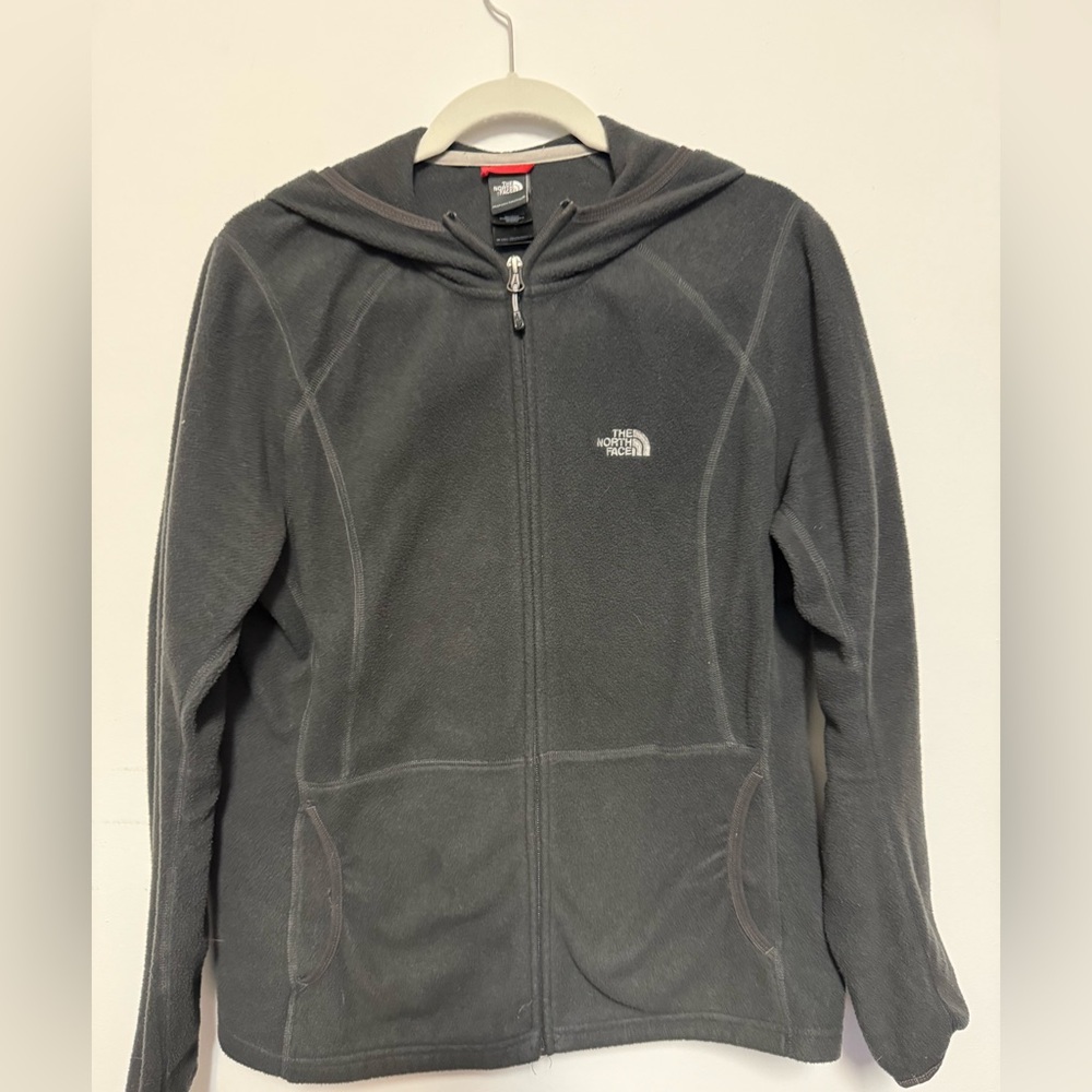 The North Face zip up fleece jacket. Women’s L. Gray color. Excellent condition